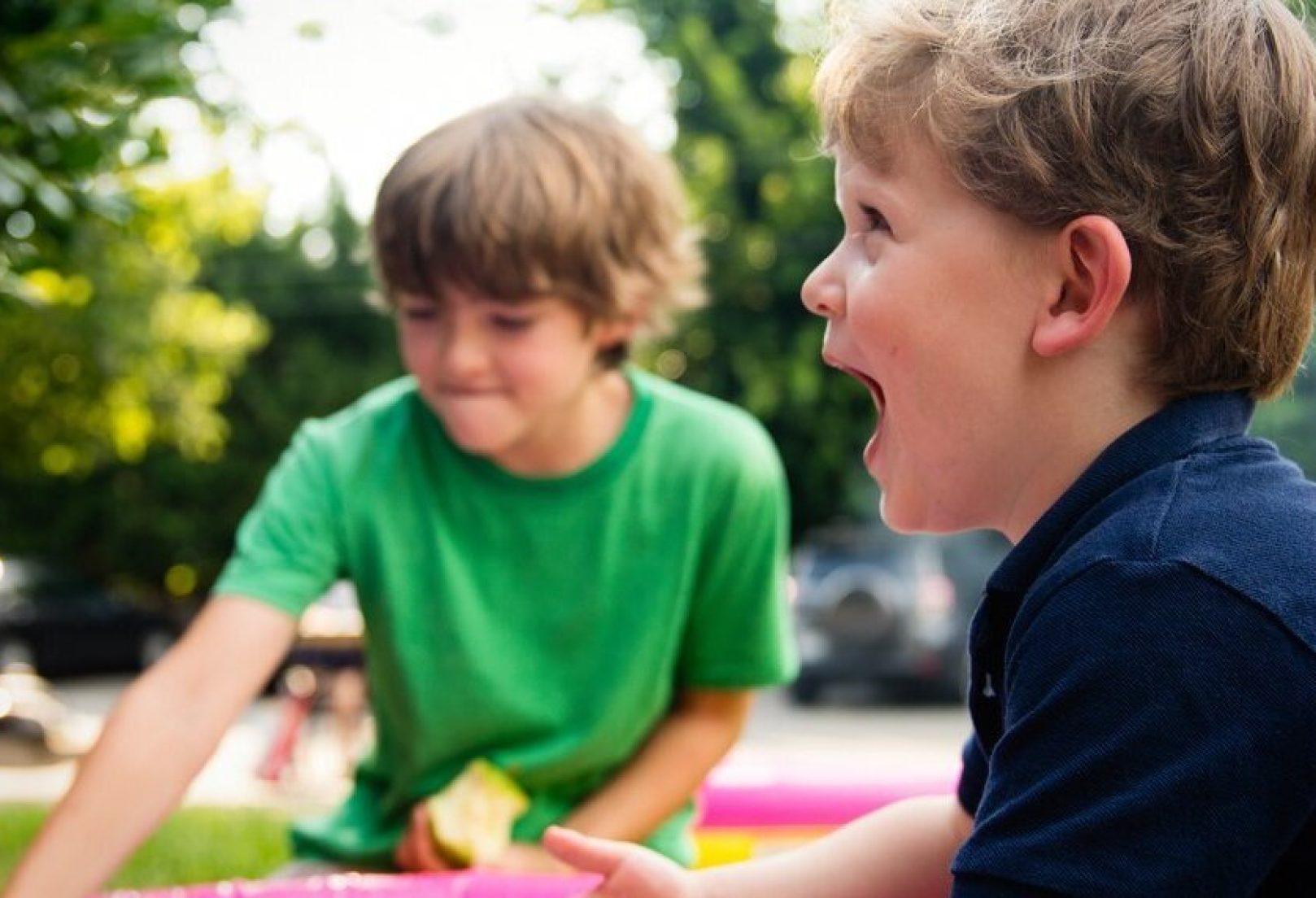 Two younger children boys playing