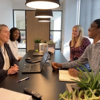People in a meeting in an office