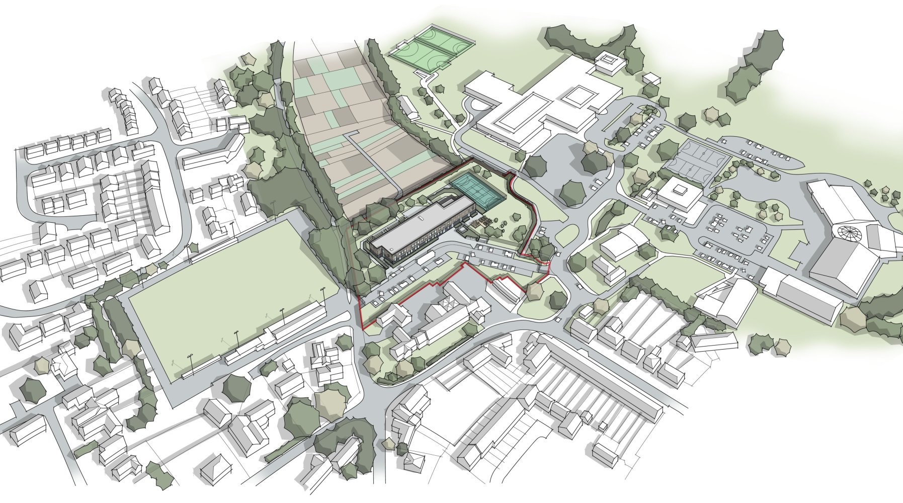 Bowman Academy Leics Aerial Visual