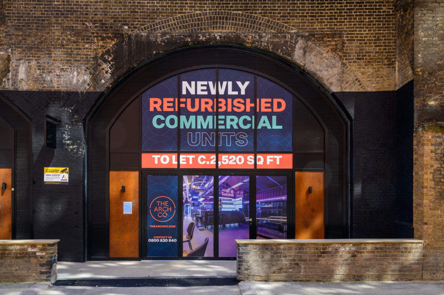 External of the London Railway arches in London turned into a store front
