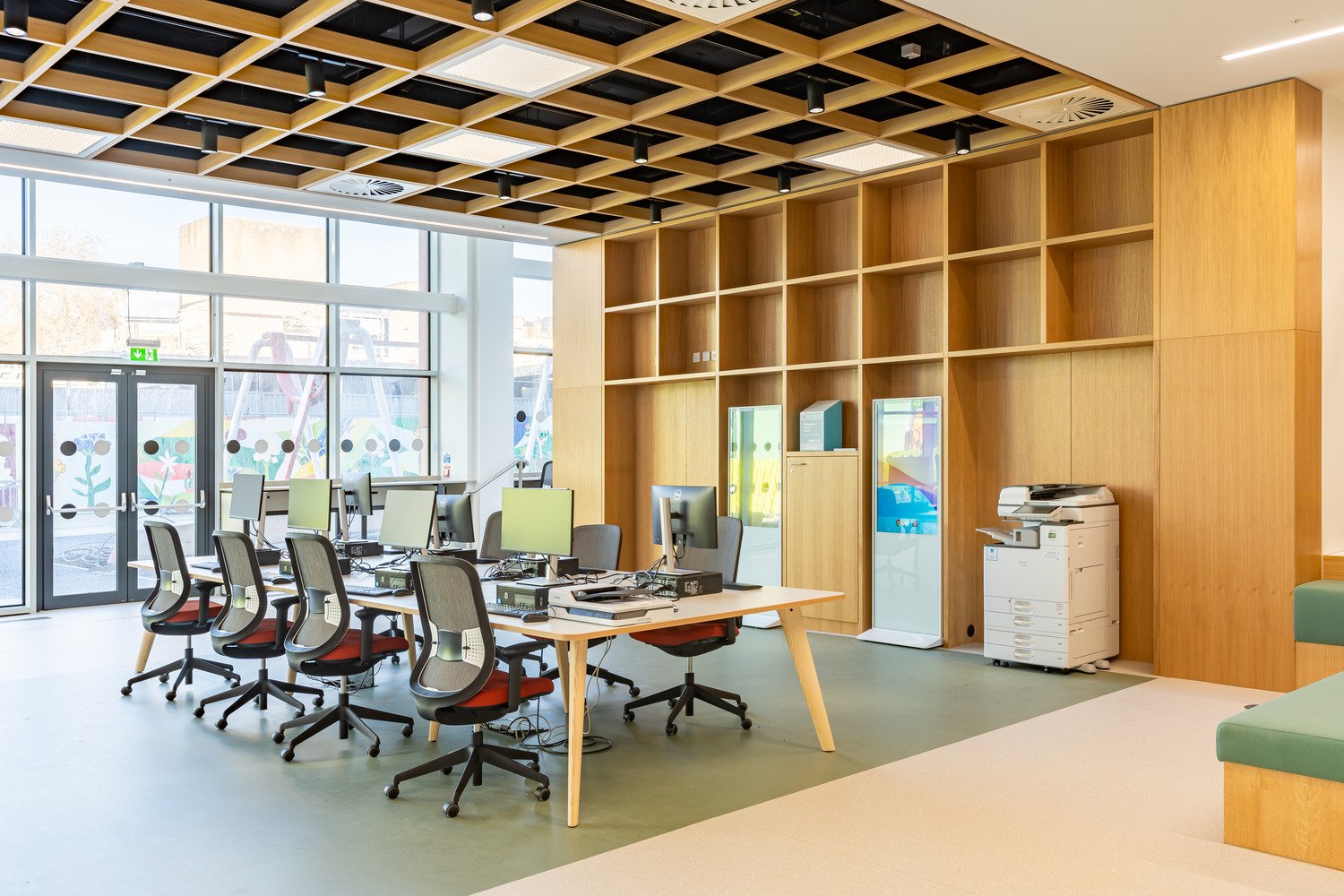 Library Space with wooden features