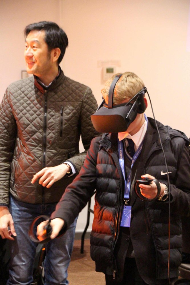 VR headset in use