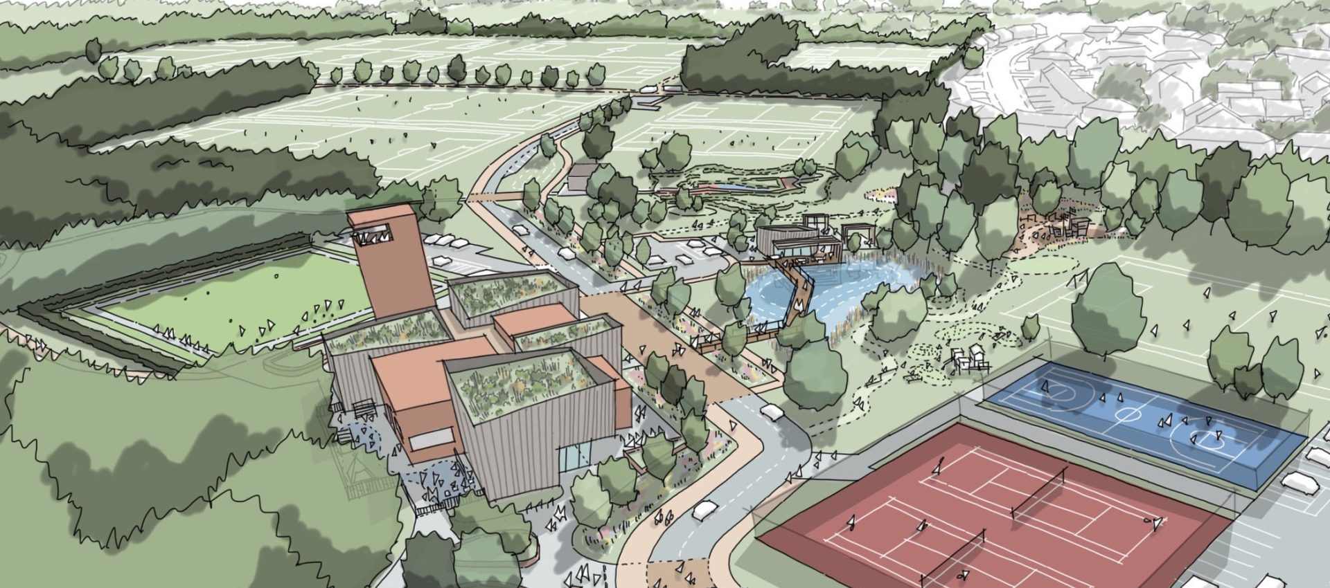 Aerial shot of visual of West Hendon