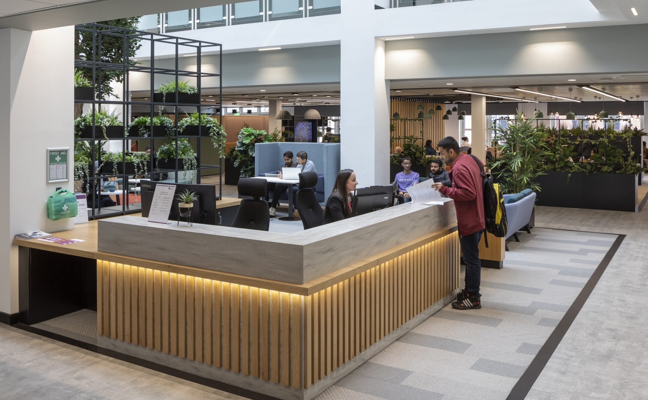 Reception desk at Nottingham Trent University Post Graduate centre