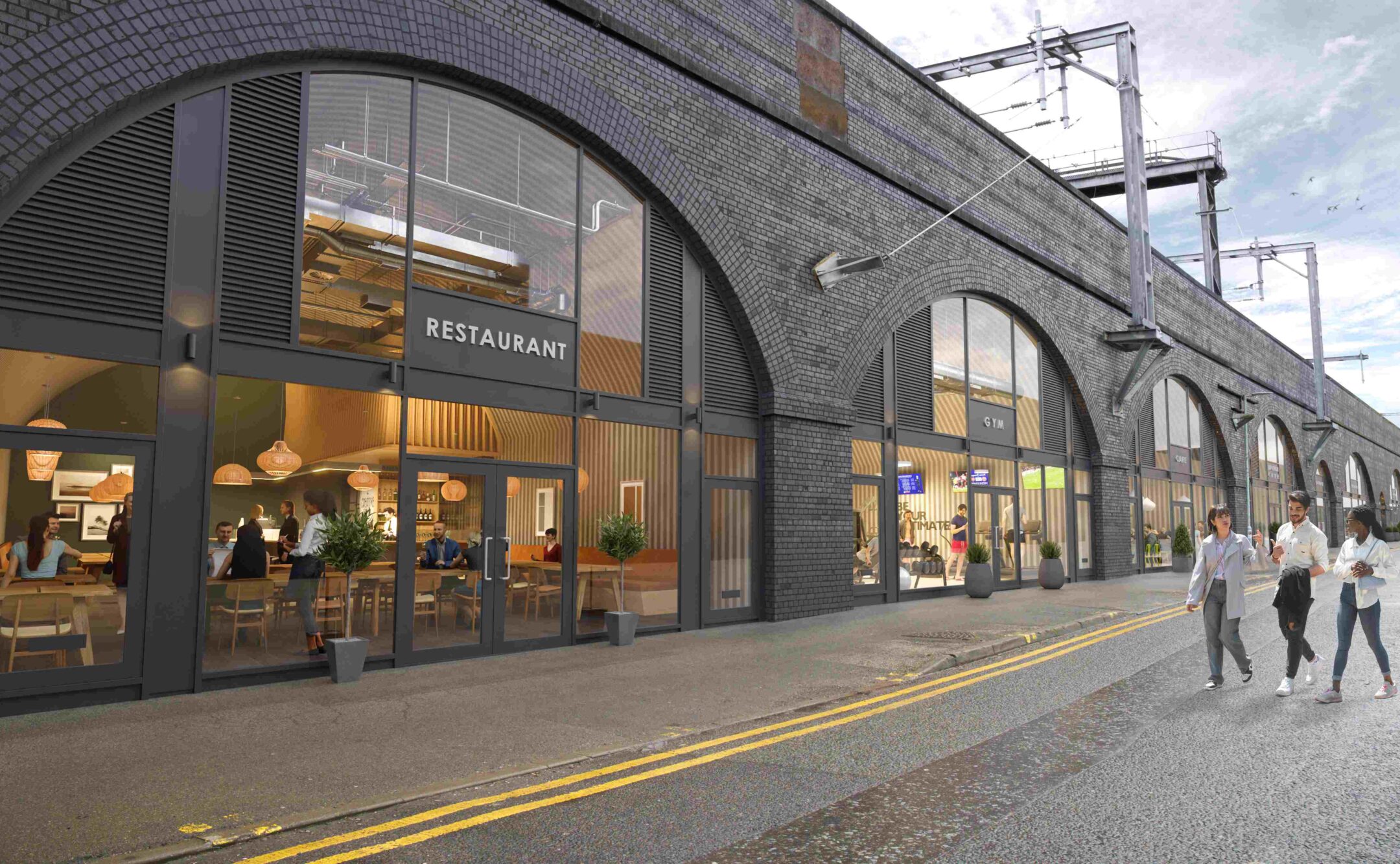 CGI image of what the railway arches will look like once updated.