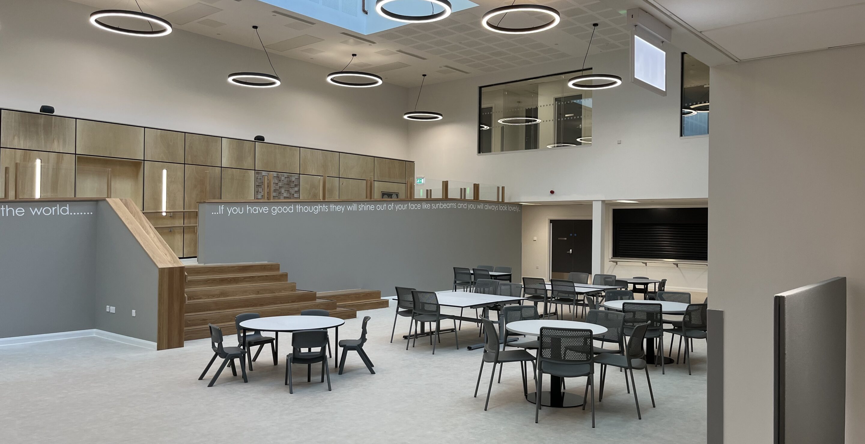 Internal dining room of Woodland View School