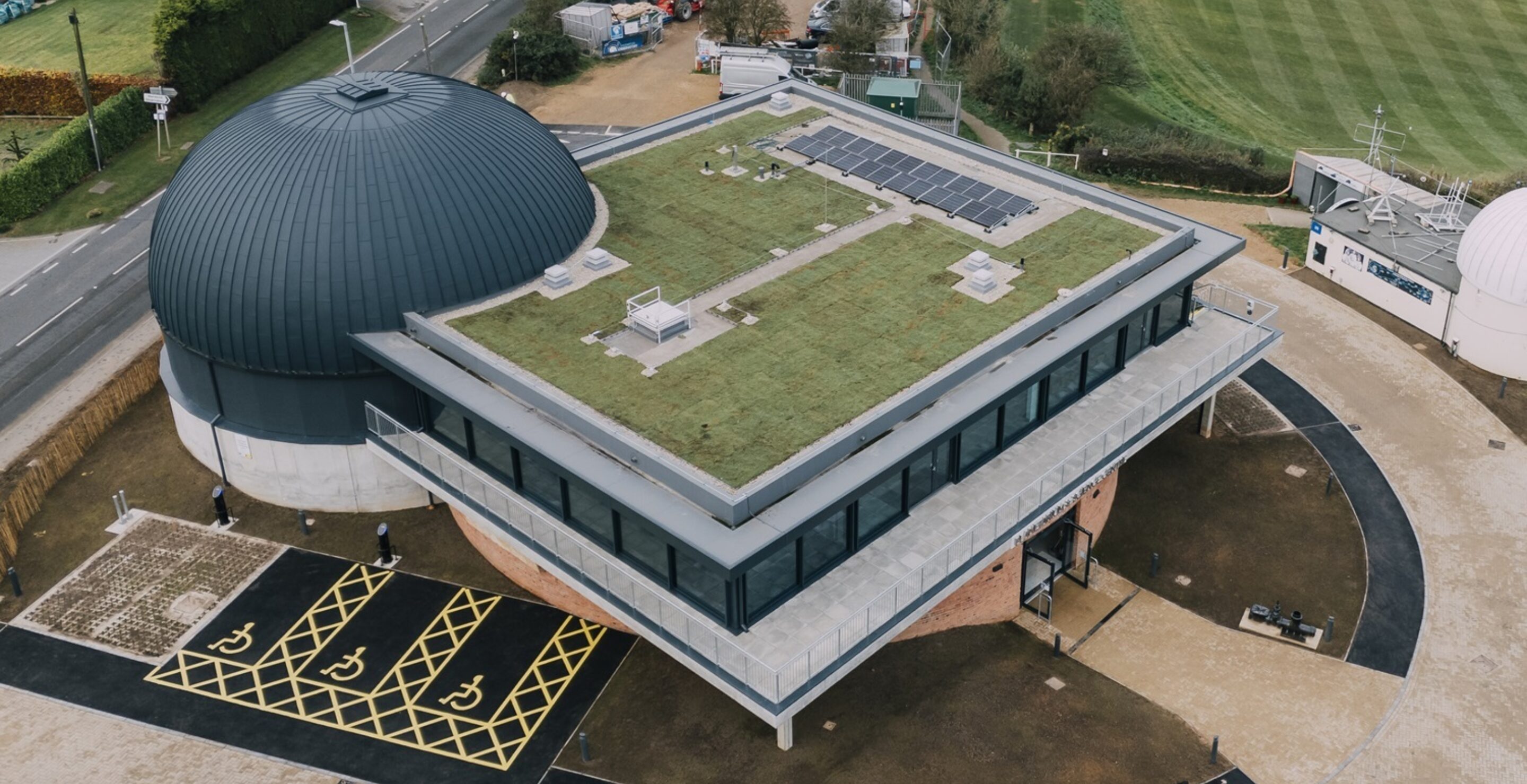 Aerial shot of Sherwood Observatory