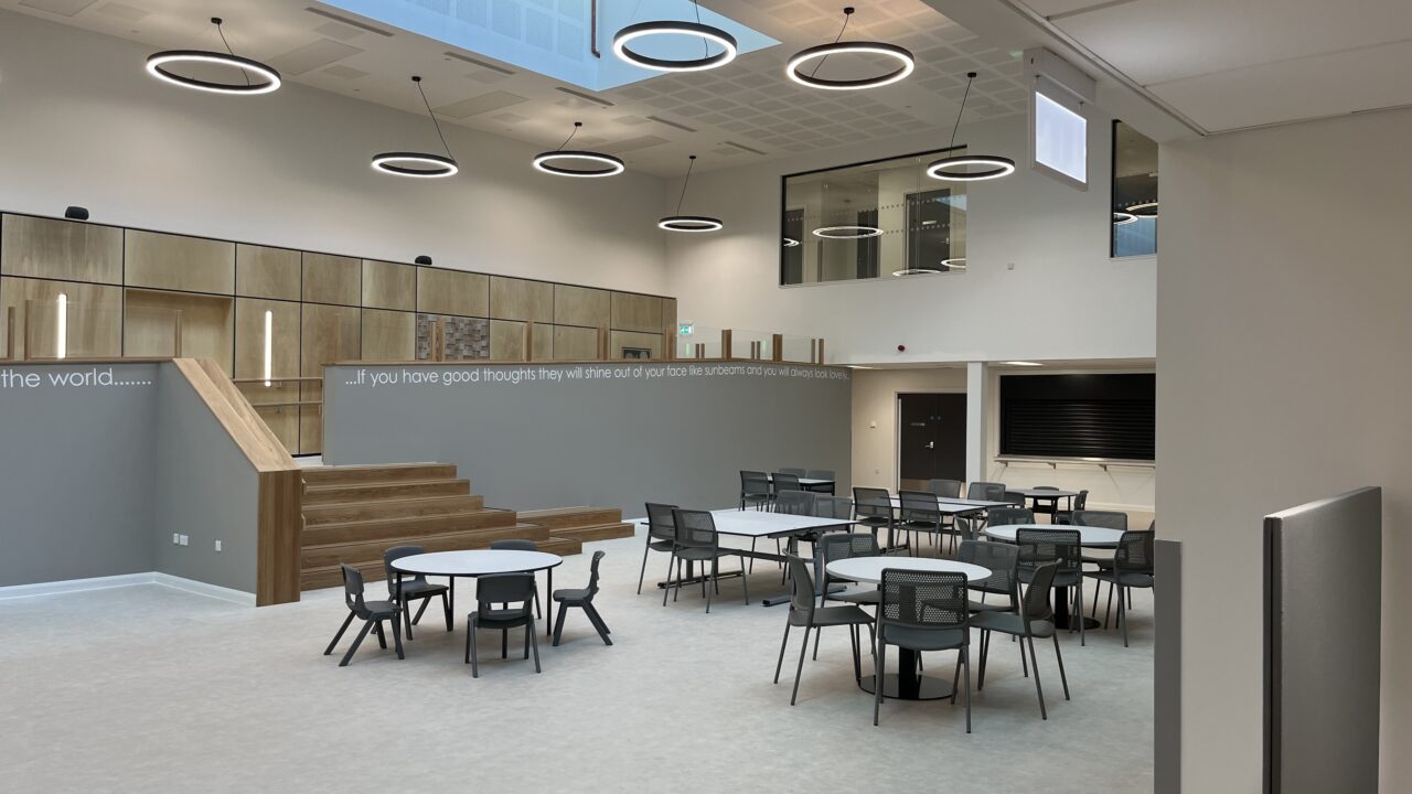 Internal dining room of Woodland View School