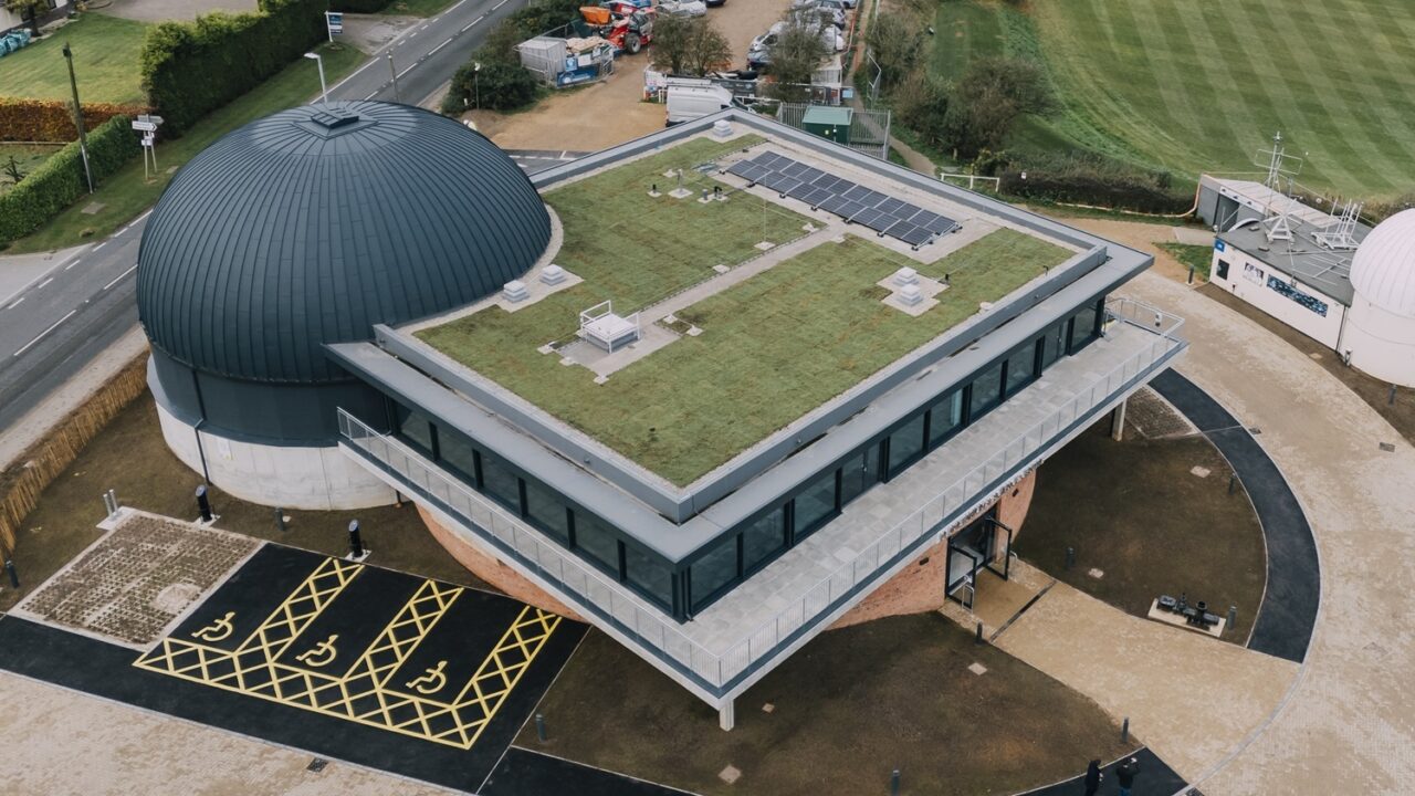 Aerial shot of Sherwood Observatory
