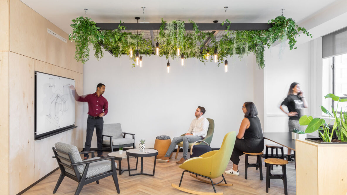 Colleagues having meeting in the office