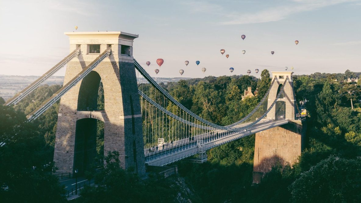 Aerial of the Clifton Suspension Bridge