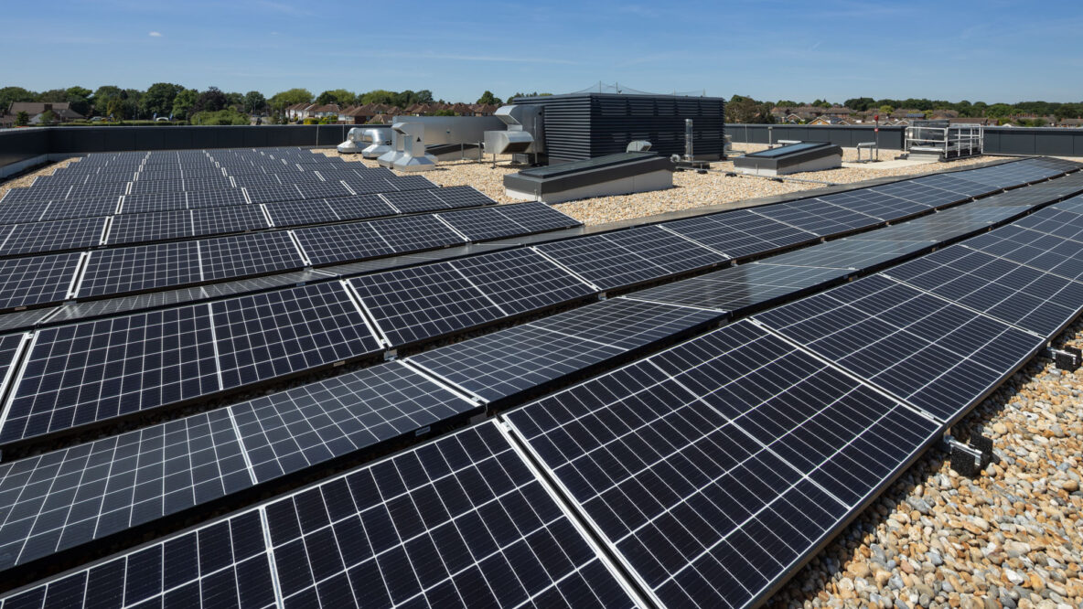 Solar panels on a roof