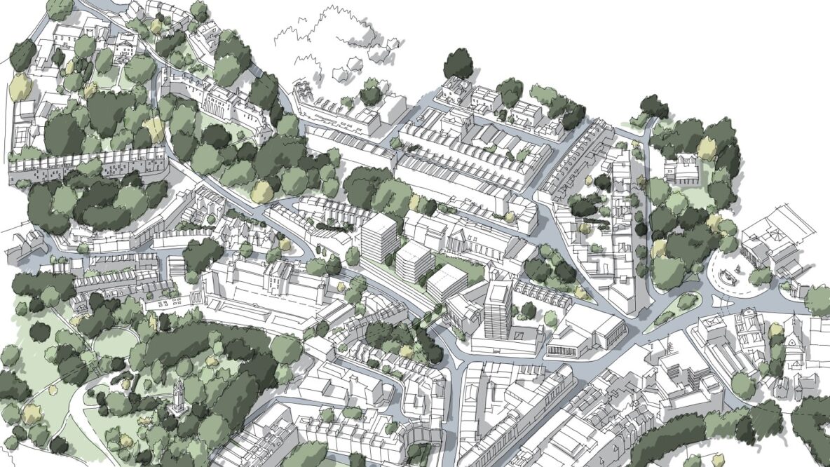Visual of an aerial masterplan