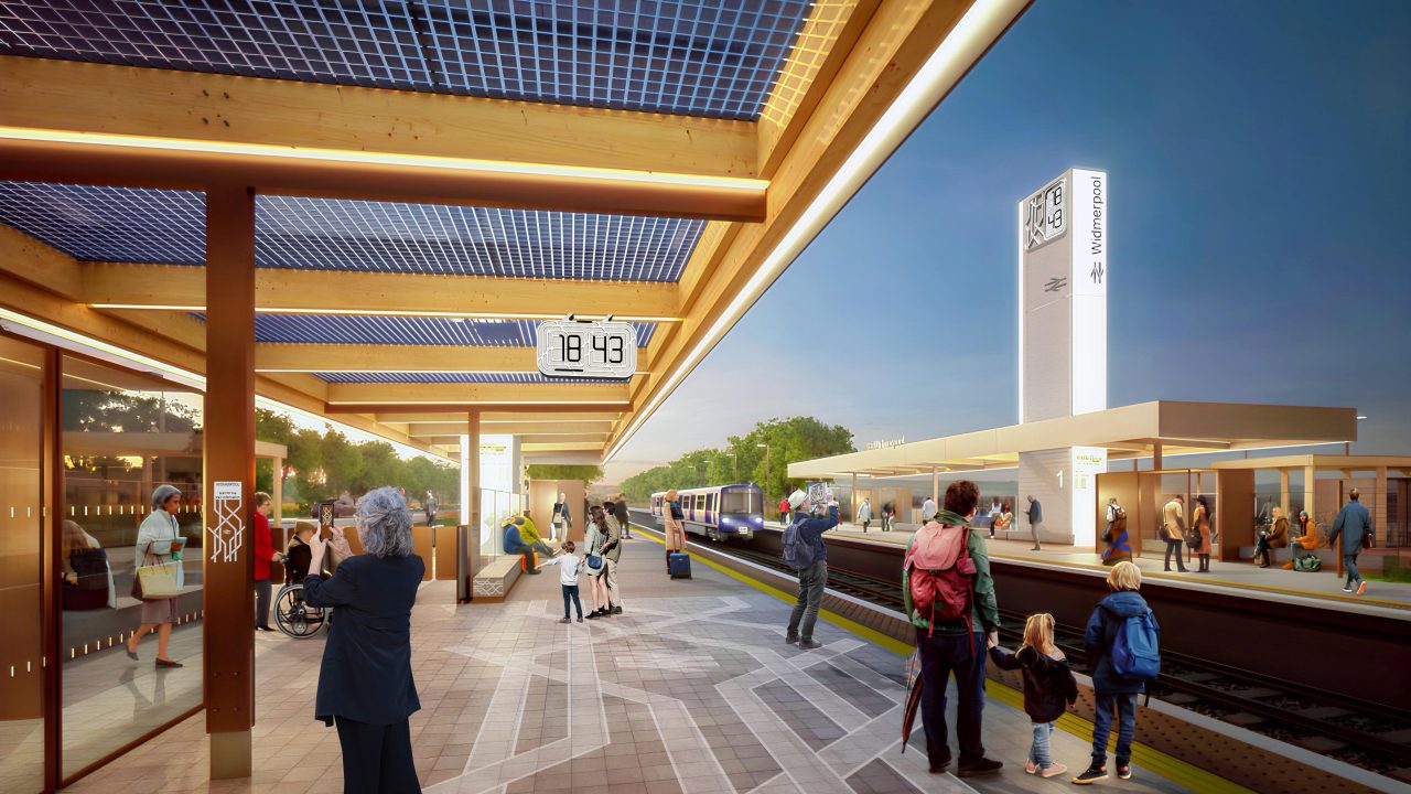 Platform image upscaled and enhanced with clock