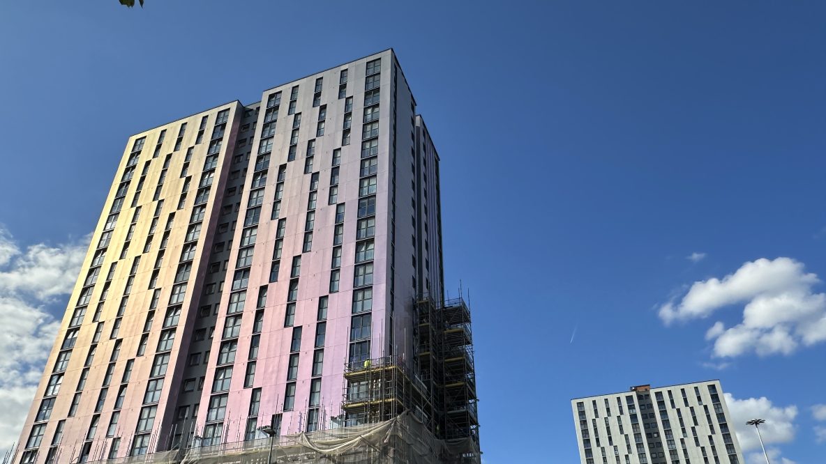 New hording on the Pendleton high rise buildings