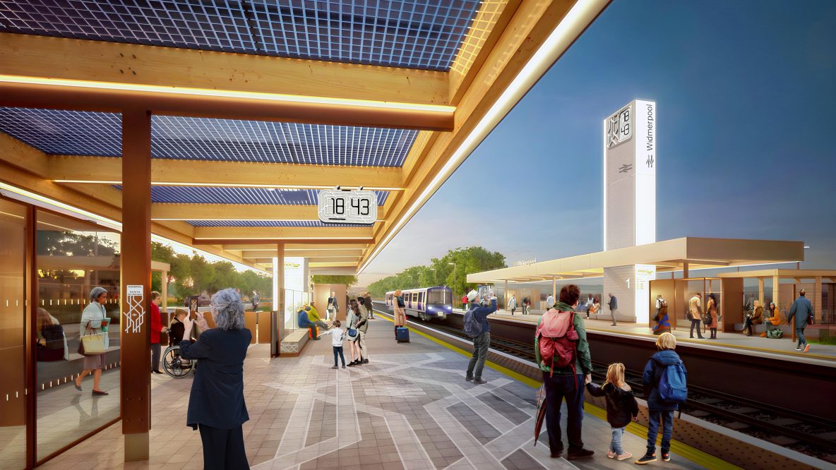 Platform image upscaled and enhanced with clock