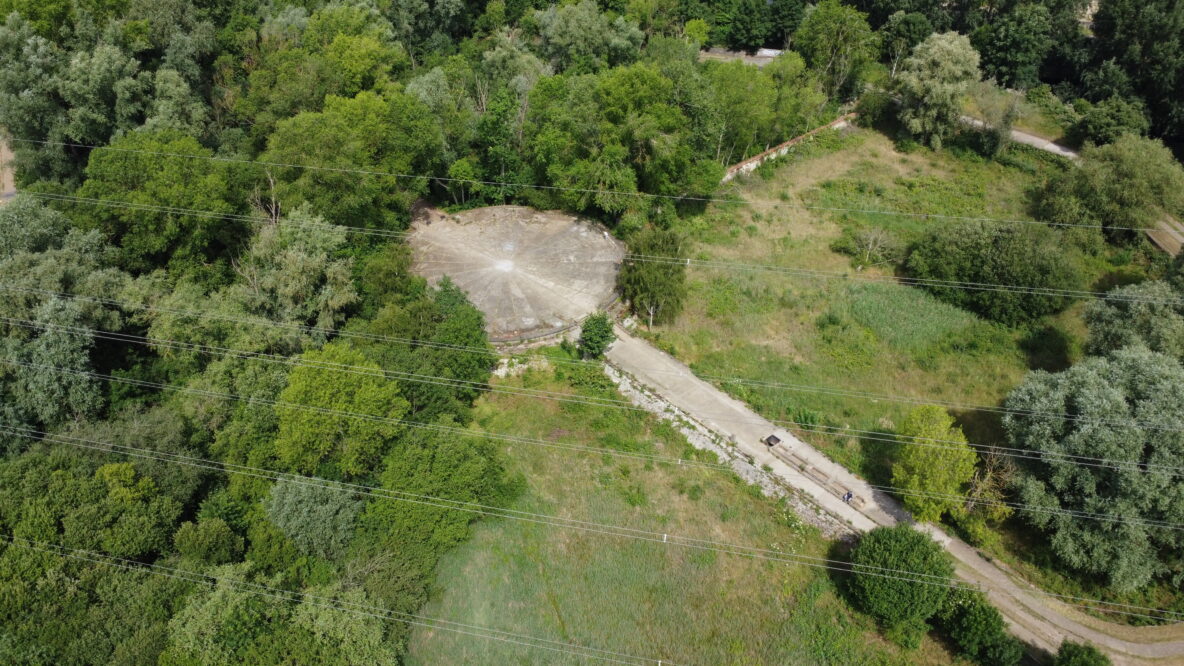 Aerial shot of Middlesex Filter Beds